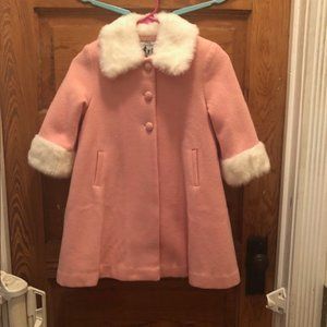 Toddler Girl's 4T Pink Wool Blend Dress Coat
